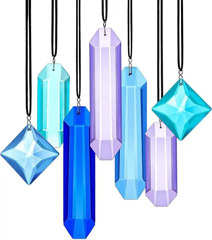 HDCRYSTALGIFTS Crystal Prisms Sun Catchers, 7PCS Blue Dreams Suncatcher Hanging Kit Rainbow Maker Pendant Ornaments for Indoor Window Outdoor Garden Christmas Tree Decor by GreenHaven Gardens