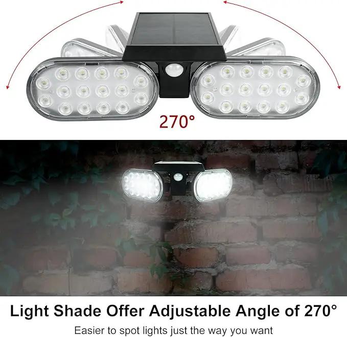 Luwint 2 Packs Outdoor Solar Lights Landscape Wall Spotlights Adjustable Angle Auto Motion Lights Waterproof with Motion Sensor Security Wall Lights for Garden Yard Driveway Porch