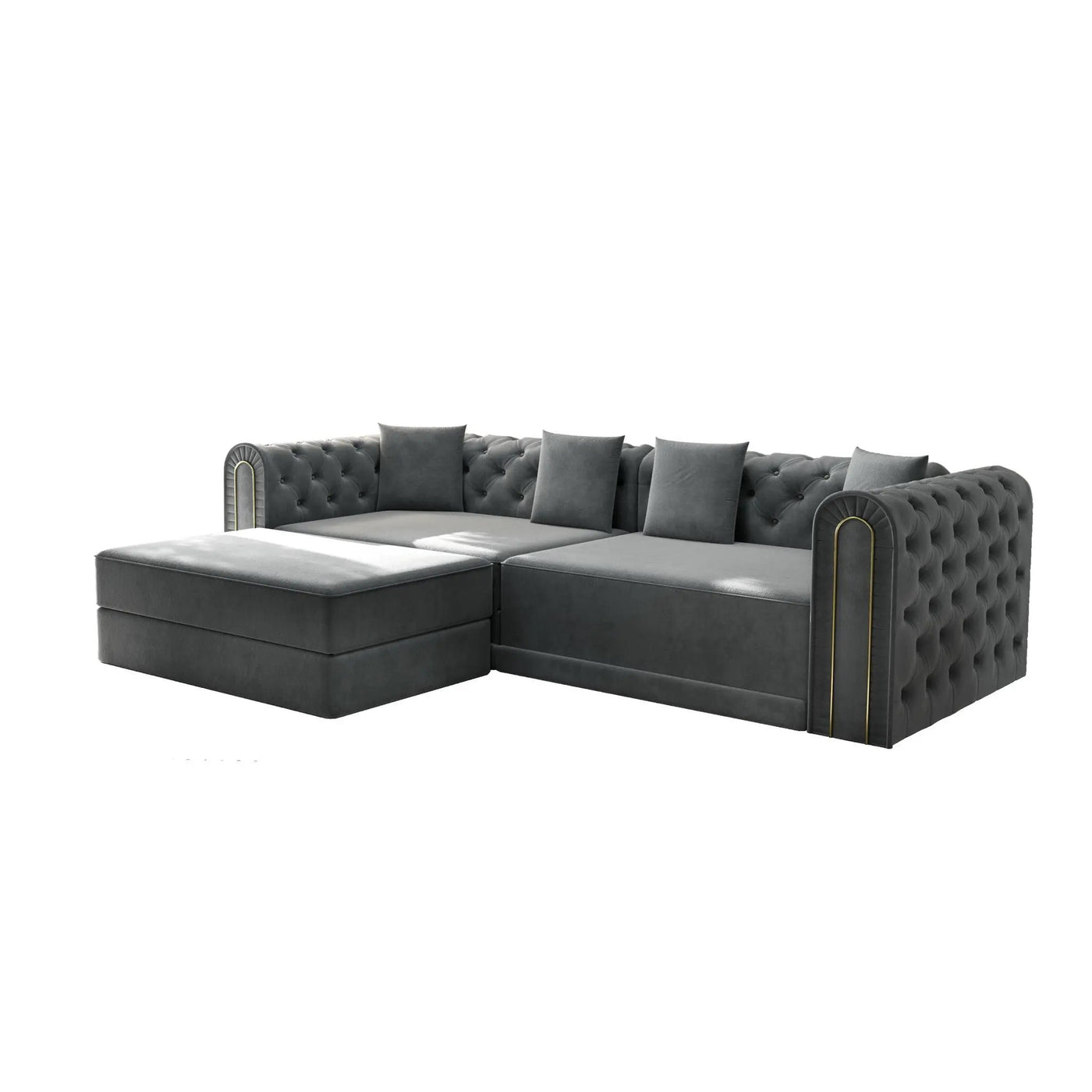 3-In-1 Convertible Sleeper Sofa With Movable Ottoman For Living Room by HouseOfZazla