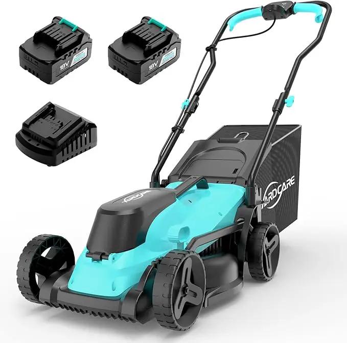(2025 Model) YARDCARE 36V Brushless Cordless Lawn Mower with 2X4.0Ah Batteries, LED Display Screen, Electric Lawnmower with 5-Position Height Adjustment, 8 Gallon Grass Bag, Charger by GreenHaven Gardens