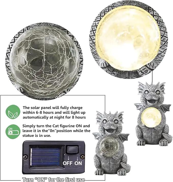 Solar Garden Decor Statues Figurine: Garden Art for Patio Balcony Yard Lawn - Unique Christmas Birthdays Gifts for Mom Grandma Women Wife Sister by GreenHaven Gardens