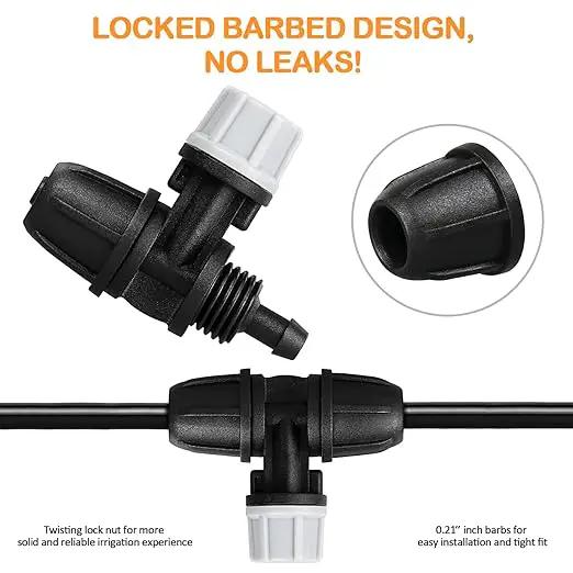 Upgraded Micro Spray Irrigation Drippers, 24 Pieces Three-Way Atomizing Nozzle Fitting for 1/4 Inch Tubing Lock Barbed Drip Line Parts Emitters for Garden Greenhouse Sprinkler Misting System by GreenHaven Gardens