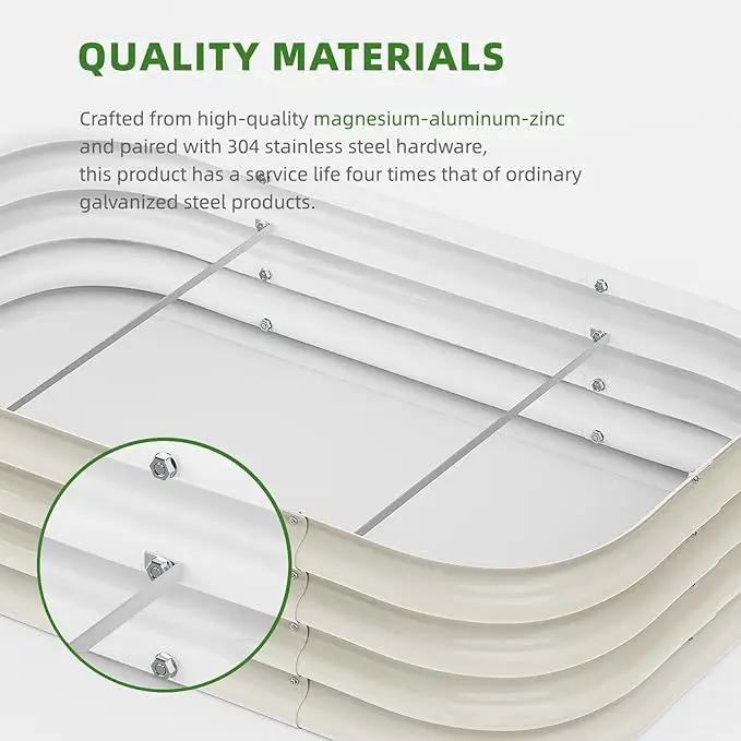 DaisyVibe Raised Garden Bed Kit, Planter Raised Garden Boxes Outdoor, Oval Large Metal Raised Garden Beds for Vegetables Flowers (White, 6.5ftx2ftx1ft) by GreenHaven Gardens