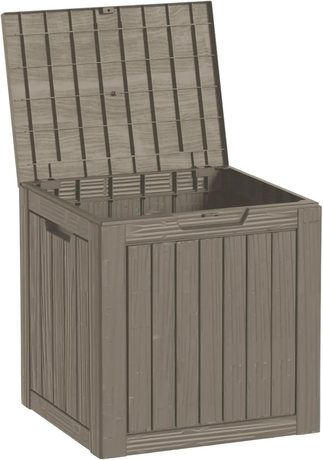 35 Gallon Waterproof Large Resin Deck Box Indoor/Outdoor Lockable Storage Container and Seating for Garden, Pool, and Patio (35 Gallon, Grey) by GreenHaven Gardens
