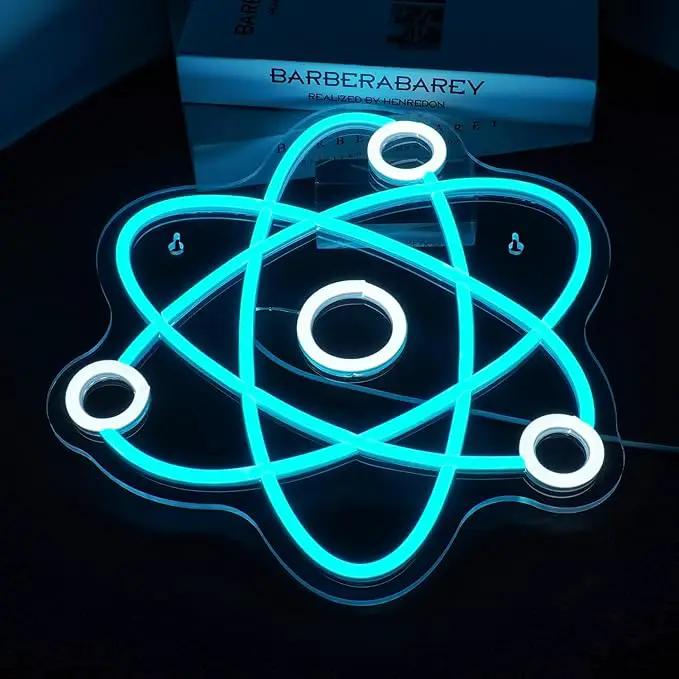 Molecule Neon Sign Blue White Led Neon Lights Neon Bar Signs for Wall Decor USB Light Up Sign Neon Molecular Structure Signs for Boys Room Party Kids Room Birthday by GreenHaven Gardens