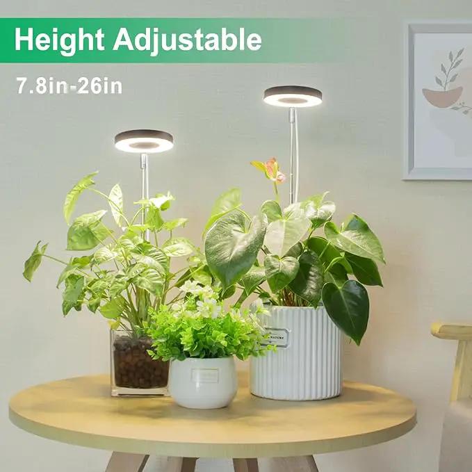 LORDEM Plant Grow Light, Full Spectrum LED Plant Light for Indoor Plants, Growing Lamp with Auto On/Off Timer, 4 Dimmable Brightness, 2 Packs of Black by GreenHaven Gardens