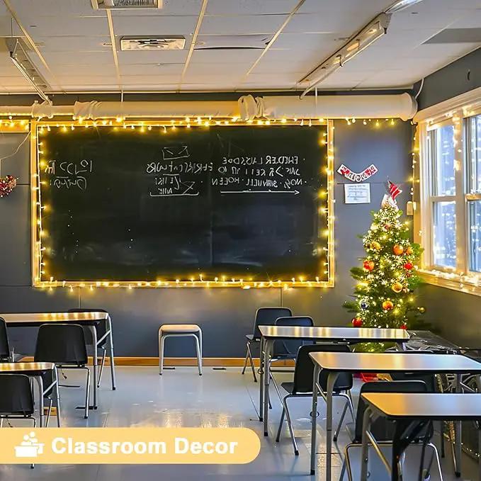 JMEXSUSS Connectable Warm White String Lights Indoor Bedroom, 8 Modes Christmas String Light Plug in Classroom Lights, 33ft 100 LED Fairy Twinkle Light Outdoor for Classroom Christmas Tree Decor by GreenHaven Gardens
