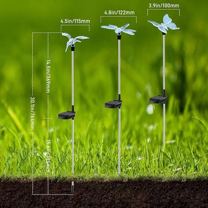 OxyLED Solar Garden Stake Lights 6 Pack Outdoor LED Figurine Lighting Color Changing Waterproof Solar Hummingbird Lights Butterfly Dragonfly for Patio Yard Pathway by GreenHaven Gardens