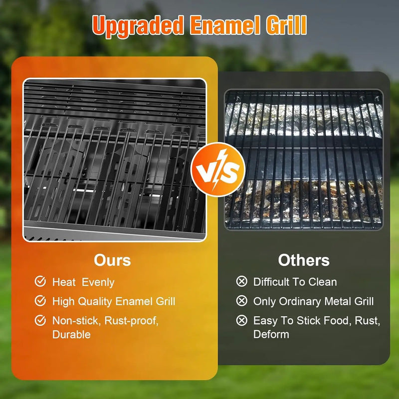 3-Burner Gas Grill with Folding Side Tables,Stainless Steel 24,000 BTU BBQ Grill,Outdoor Propane Grill for Barbecue,Patio,Camping by GreenHaven Gardens