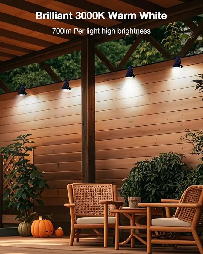 Solar Power Spotlight Outdoor Waterproof Landscape LED Accent Lighting for Yard, Tree, Plants, Walls, Path, Garden, Statues, Adjustable Brightness,Dusk to Dawn Long Lasting 4 Pack Cool White by GreenHaven Gardens