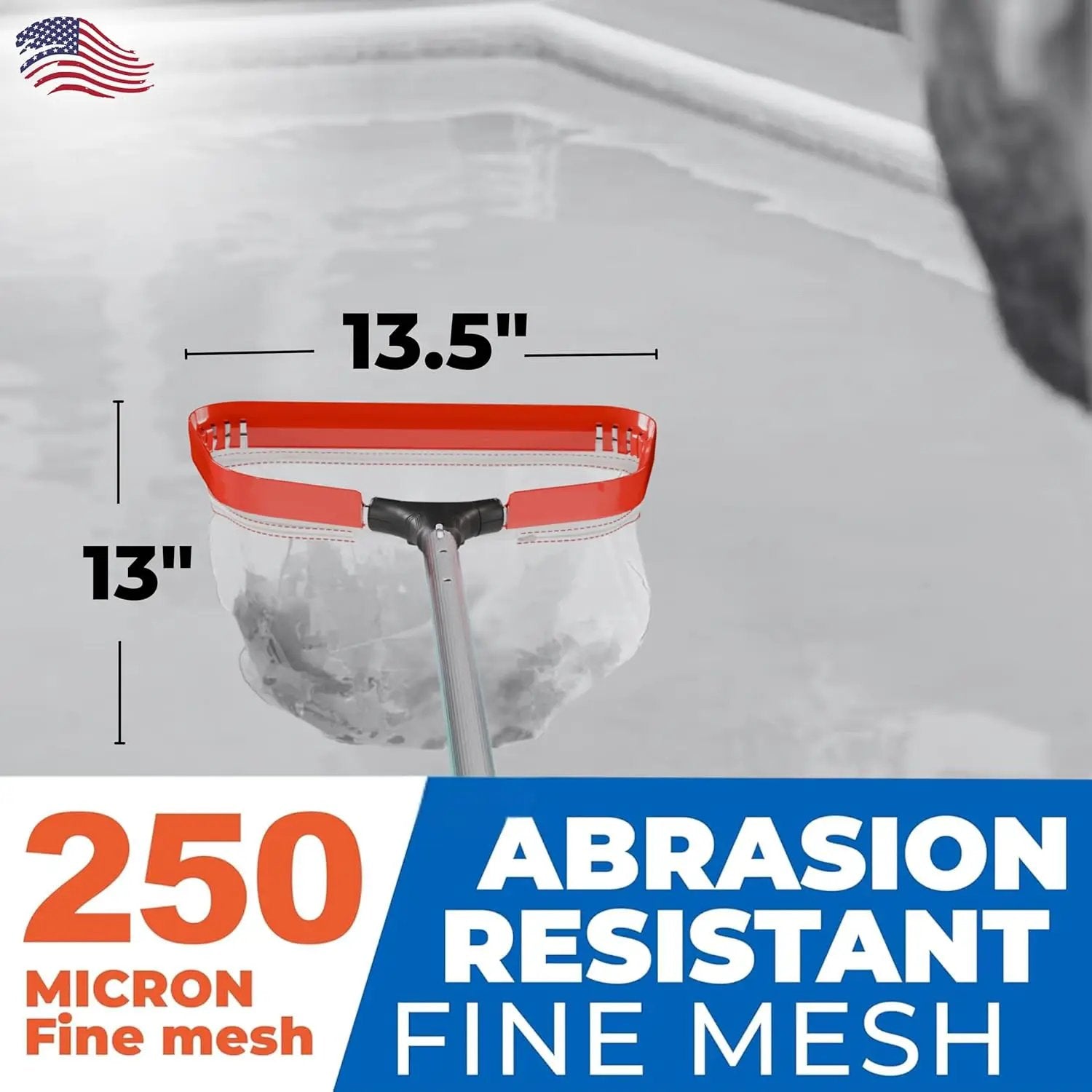 ProTuff 13" Silt Net Pool Skimmers for PROS – 6 Pack – “490 Promise” Unlimited, Unconditional Replacement – Ultra-Durable Ultra-Fine Net for Silt – Heavy-Duty Aluminum Frame & EZ-Clip Pole Attachment by GreenHaven Gardens