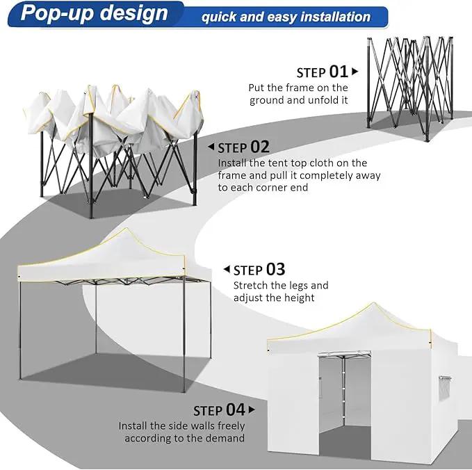 COBIZI 10x10 Heavy Duty Pop up Canopy Tent with 4 Removable Sidewalls, Ez Pop up Canopy with Portable Bag, Commercial Gazebo Waterproof Sunshade for All Weather Party Camp Stall Patio by GreenHaven Gardens