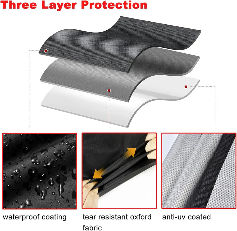 Grill Cover, 75-Inch Heavy Duty Waterproof UV Resistant BBQ Grill Cover for Outdoor Grill, Fit for Nexgrill Brinkmann Weber Char-Broil and More by GreenHaven Gardens