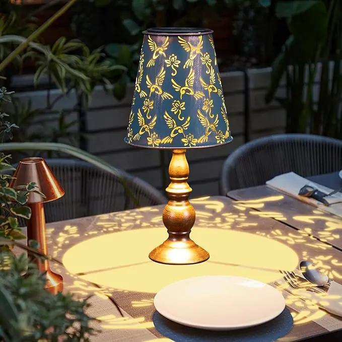pearlstar Solar Table Lamps Bedside Lamps - Hummingbird Garden Waterproof Cordless Solar Table Lamps for Patio Garden Pathway Yard by GreenHaven Gardens