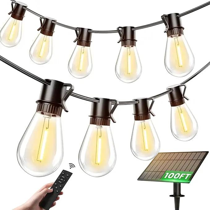 Torkase 100FT LED Outdoor String Lights with 25+2 S14 Shatterproof Bulbs, Commercial Grade Waterproof Patio Lights for Cafe Backyard Deck by GreenHaven Gardens