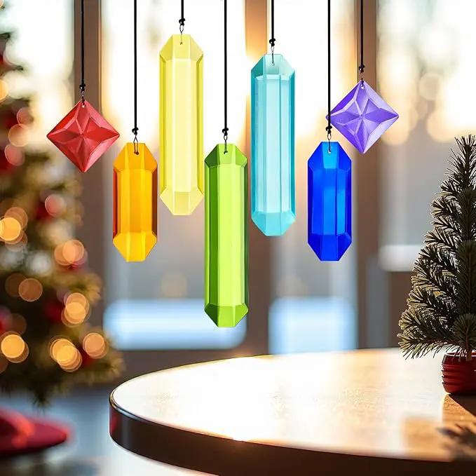 HDCRYSTALGIFTS 7pcs Prisms Crystal Suncatchers for Windows Hanging Rainbow Maker Sun Catchers with Crystals Indoor Outdoor Home Garden Decor by GreenHaven Gardens