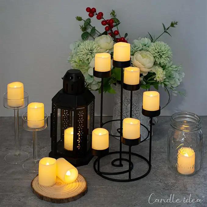 CANDLE IDEA Flameless LED Votive Candles 72 Pack, 1.5" x 2", Battery Operated Flickering Electric Outdoor Flameless Tea Lights, Fake Tealight Candle Bulk for Wedding, Christmas, Halloween Decorations by GreenHaven Gardens