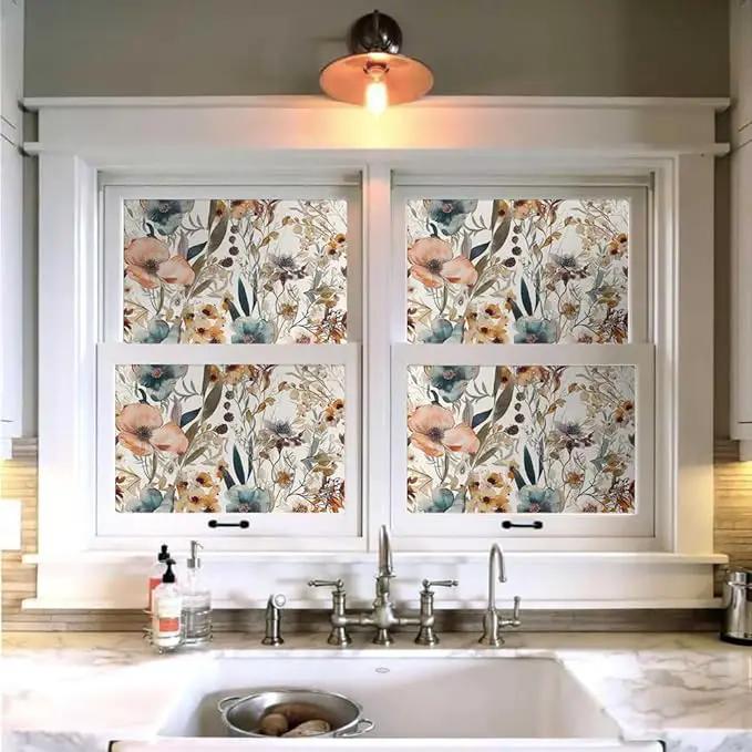 Boho Flowers Brown Leaf Plants Botanical Peel and Stick Wallpaper Self Adhesive Removable Easy Peel Off Stick on Wall Paper for Bedroom Cabinet Renter Friendly by GreenHaven Gardens