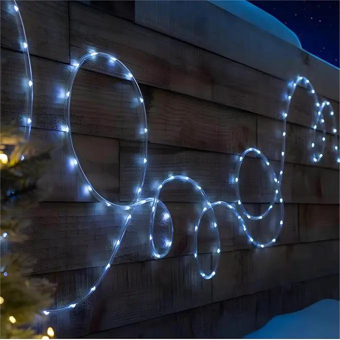 Solar Outdoor Rope Lights, 66ft 200leds Solar Powered Rope Lights Outdoor, 8 Modes Dimmable/Timer Remote String Light 3.7V/1200mAh Rope Solar Lights Outdoor Waterproof for Garden Decor, White by GreenHaven Gardens