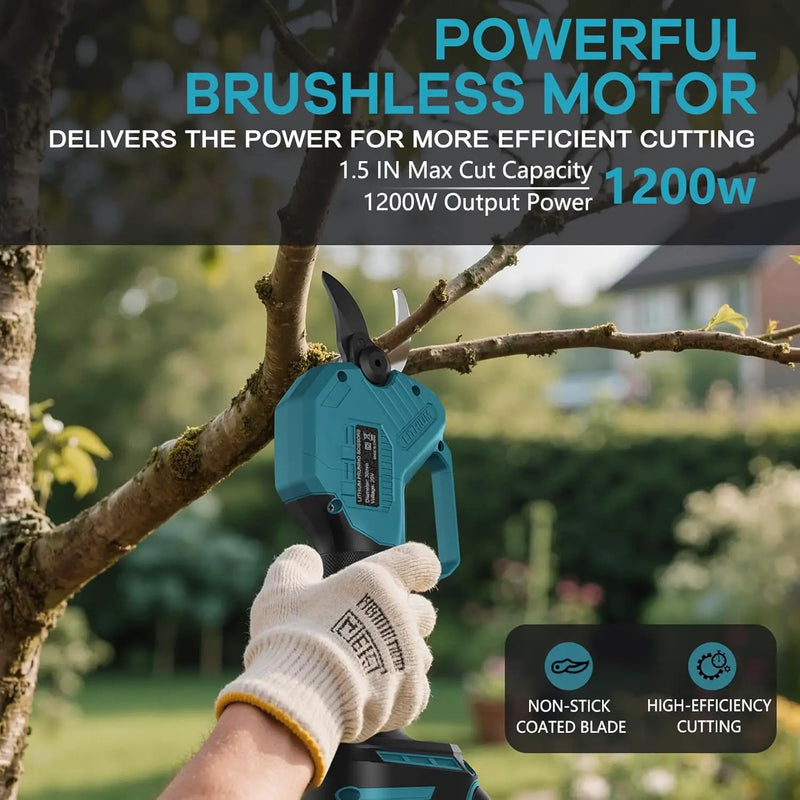 Electric Pruning Shears for Makita 18V Battery, Brushless Cordless Branch Cutter Pruner with 1.5 inch Cut Capacity for Tree trimming, Shrubs, Gardening (Tool Only) by GreenHaven Gardens