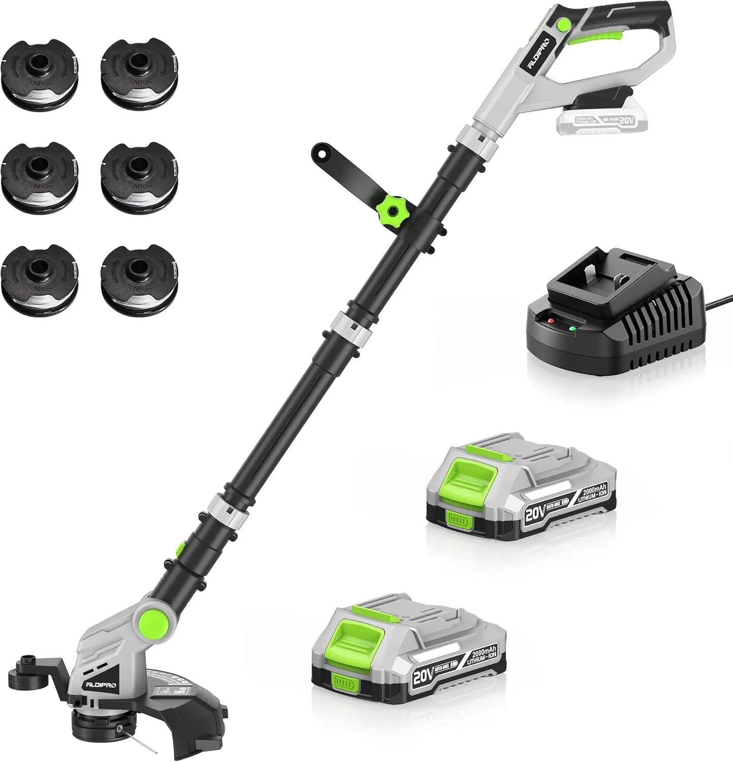 20V Cordless String Trimmer with Auto-Feed - 3 in 1 Electric Weed Wacker with 2.0Ah Battery & Fast Charger, Lightweight Grass Trimmer for Lawn Edging, Garden, Yard (AD-ST-002) by GreenHaven Gardens