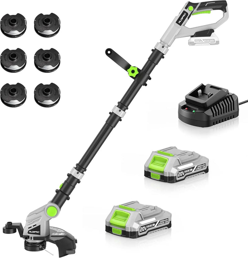20V Cordless String Trimmer with Auto-Feed - 3 in 1 Electric Weed Wacker with 2.0Ah Battery & Fast Charger, Lightweight Grass Trimmer for Lawn Edging, Garden, Yard (AD-ST-002) by GreenHaven Gardens