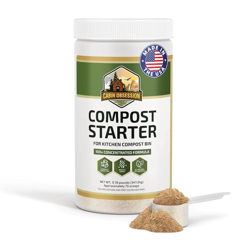 Compost Starter - 100x Concentrated All Natural Compost Accelerator for Countertop Kitchen Bin - Odor-Free, Fast-Acting Microbial Formula - Approximately 73 Scoops by GreenHaven Gardens