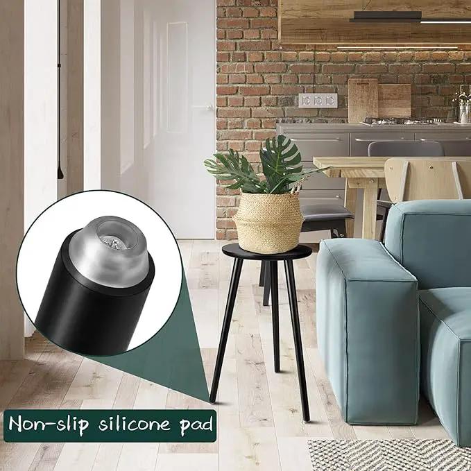 Uneedem Indoor Plant Stand Wood Mid Century Plant Stand for Indoor Plants, Modern Plant Table, 20.5" Tall Plant Holder Stand for Flower Pots, Small Round Side Table, Black by GreenHaven Gardens