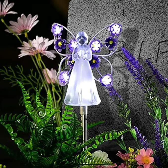 YWBL-WH 2PCS Angel Solar Lights LED Solar Garden Stake Lights Outdoor Garden Eternal Light Angel Decoration (Blue) by GreenHaven Gardens