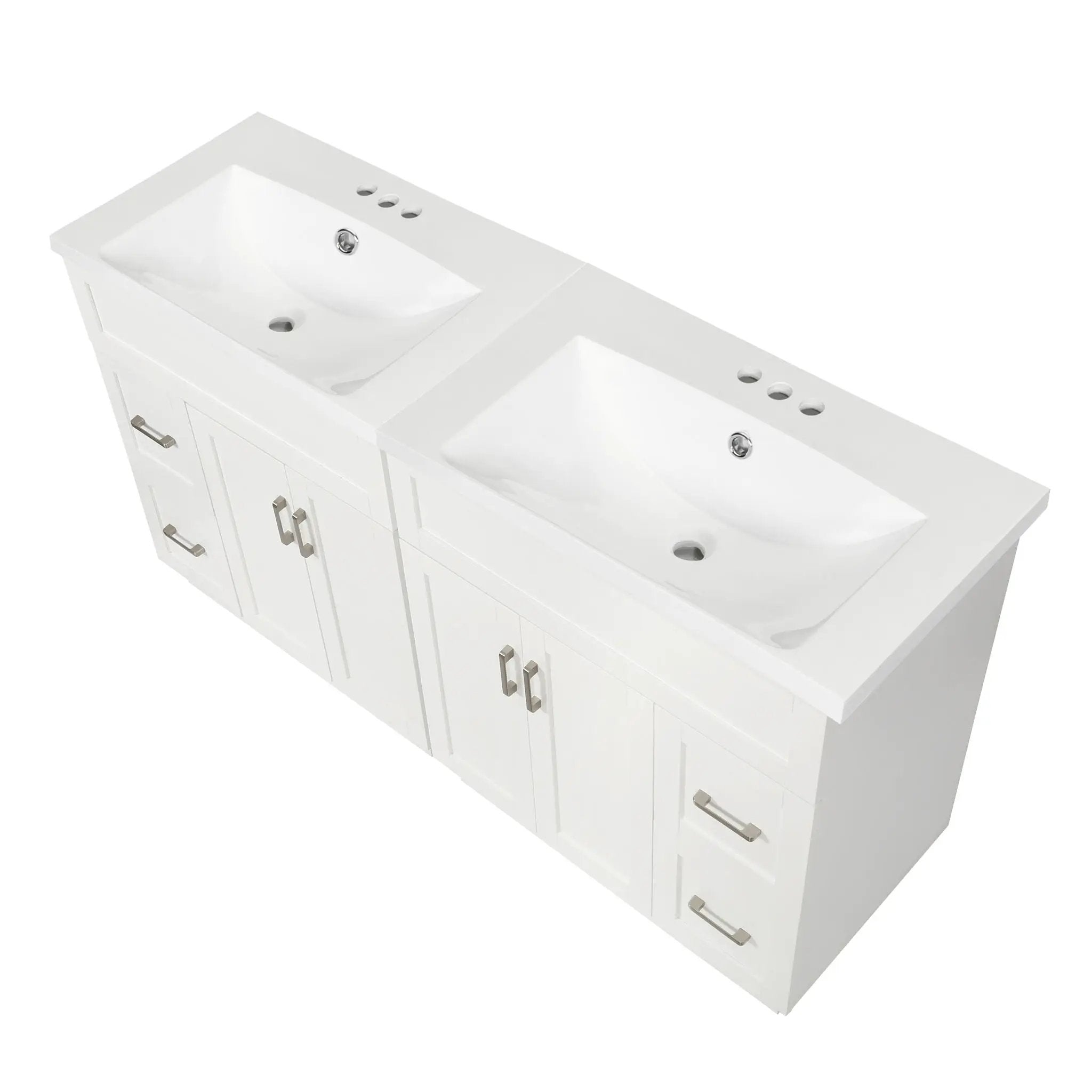 Bathroom Vanity With 2 Doors, 2 Drawers, Adjustable Shelf, Hidden Slides & Soft Close Hinges