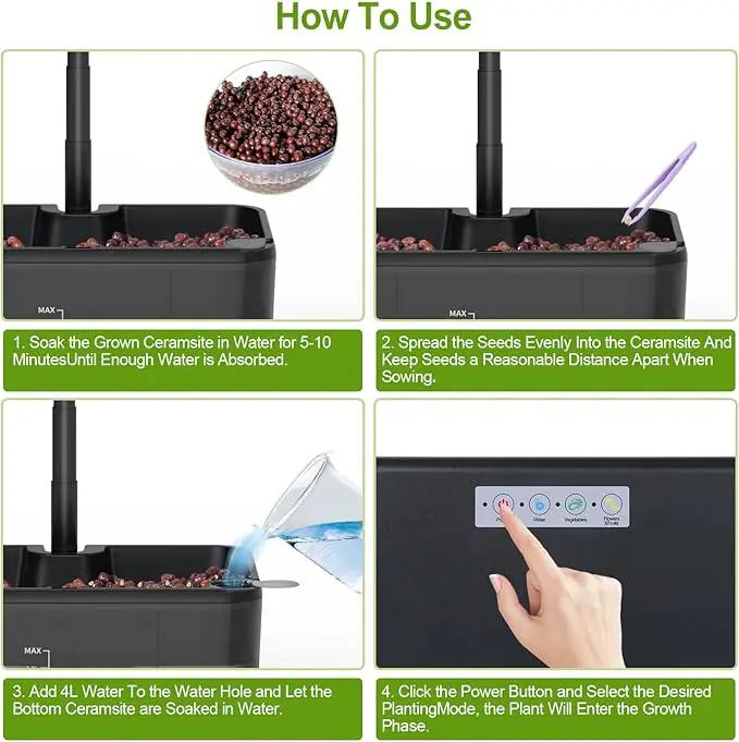 Indoor Herb Garden Kit, Hydroponic Growing System with LED Grow Light Quiet Water Pump for Home Kitchen Office Healthy Fresh Herbs Vegetables, Gift Ideas for Women Men by GreenHaven Gardens
