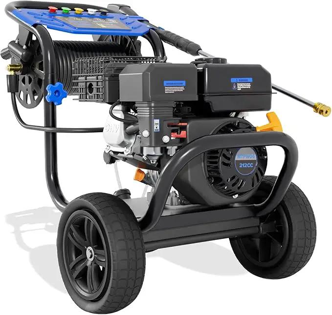 3600 PSI Gas Pressure Washer, 2.3 GPM Heavy-Duty Power Cleaner with 212CC Engine, 5 Quick-Connect Nozzles, 30FT Hose & Reel, Maintenance-Free Axial Cam Pump, for Commercial, Home Cleaning by GreenHaven Gardens