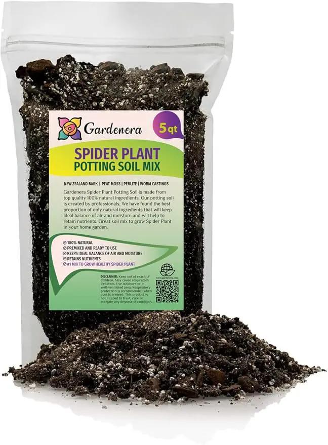 Premium Spider Plant Potting Soil Mix - (5 Quart Bag) by GreenHaven Gardens
