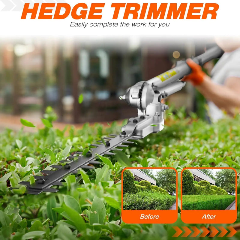 6 in 1 52cc Brush Weed Cutter Petrol Hedge Trimmer Grass Pruner Chainsaw Trimmer with Four Mowing Heads for Gardening Care by GreenHaven Gardens