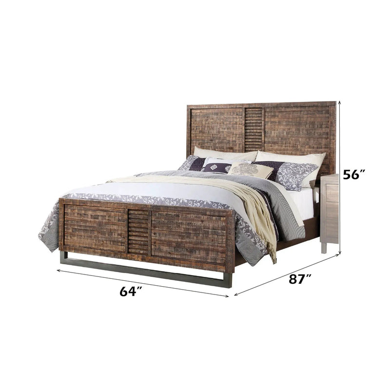 Andria Reclaimed Oak Finish Queen Bed by HouseOfZazla