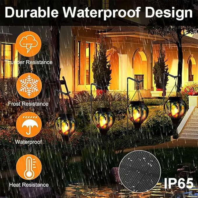 Hot Air Balloon Solar Lantern with Flickering Flame, Glass Hanging Garden Lights Outdoor Waterproof for Tree Yard Patio Mother's Day Gift, 18" H Dragonfly by GreenHaven Gardens