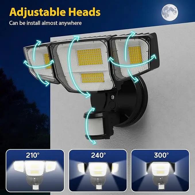 90W 10000LM LED Security Lights Motion Sensor Outdoor Lights, 4 Head Dusk to Dawn, 6500K Daylight Flood Lights Outdoor Motion Sensor, IP65 Waterproof, Motion Light for Outside, Garage, Yard, Porch by GreenHaven Gardens