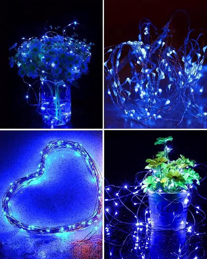 Twinkle Star 2 Pack Outdoor Solar String Lights, Total 80 FT 240 LED Solar Fairy Lights Outside Waterproof 8 Modes, Christmas Tree Light for Patio Garden Party Backyard Wedding Decor Blue by GreenHaven Gardens