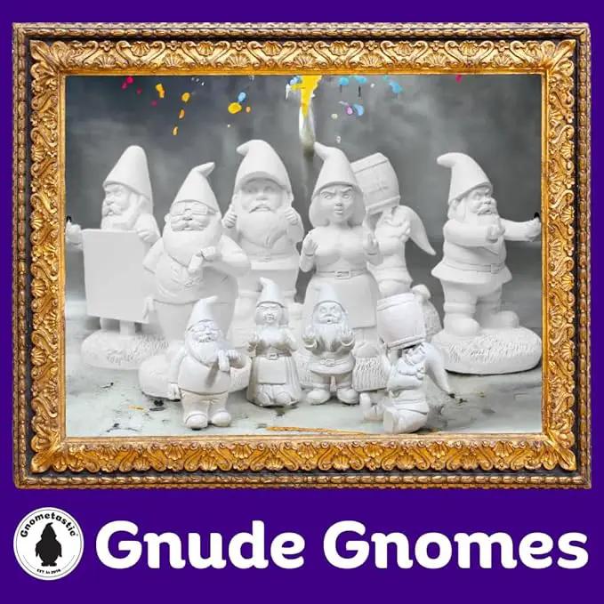 Gnometastic Gnude Gnomes - Unpainted Smoking Gnome, 8.5" Inches - DIY Paint Your Own Gnome - Funny Garden Gnomes to Paint for Adults, Outdoor or Indoor by GreenHaven Gardens