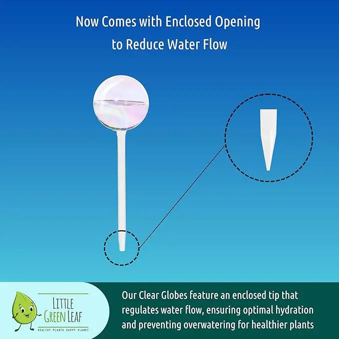LGL Plant Watering Globes - Automatic Self Watering Globes. Decorative Self Watering Planter Inserts Made From Hand-Blown Durable Glass. Self Watering Spikes to Support Plant Health. 4 Pack, Medium. by GreenHaven Gardens