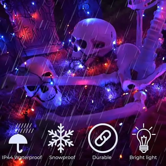 Purple and Orange Halloween Lights 2pack 164ft 400 Led Extendable Waterproof 8 Modes, Bright Indoor/Outdoor String Lights, Halloween Decorations for Party, Tree, Festivals, Patio, Garden Decor by GreenHaven Gardens