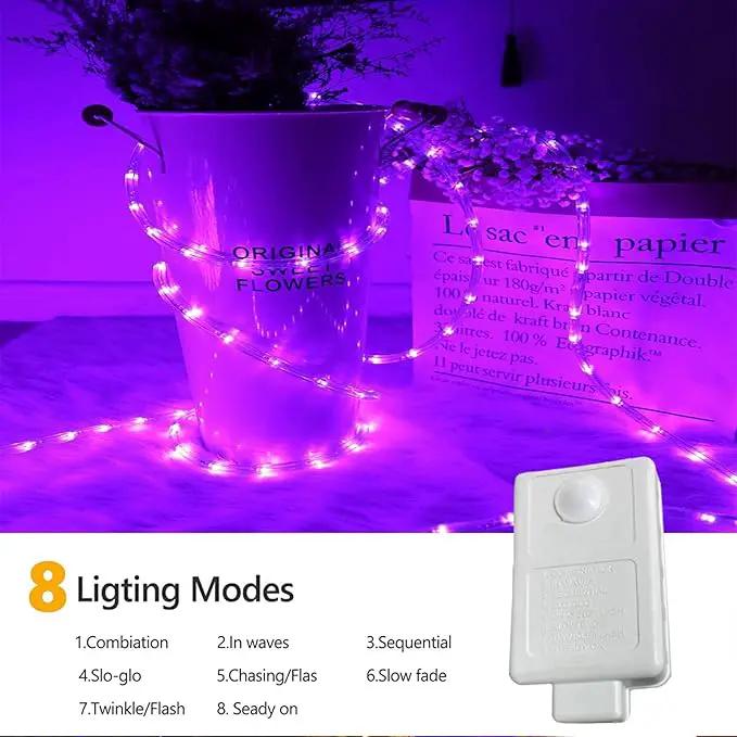 150ft LED Rope Lights Outdoor, 1080 LED Connectable and Flexible Tube Lights with 8 Modes, Waterproof LED Rope Lighting for Garden, Patio, Bedroom, Party, Pool, Indoor Outdoor Decoration (Purple) by GreenHaven Gardens