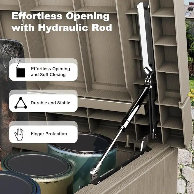 230 Gallon Outdoor Deck Box,Storage Lockable Waterproof Patio Furniture,Garden Tools,Cushions,Pool Accessories Outside Storage Resin Box(Grey) by GreenHaven Gardens
