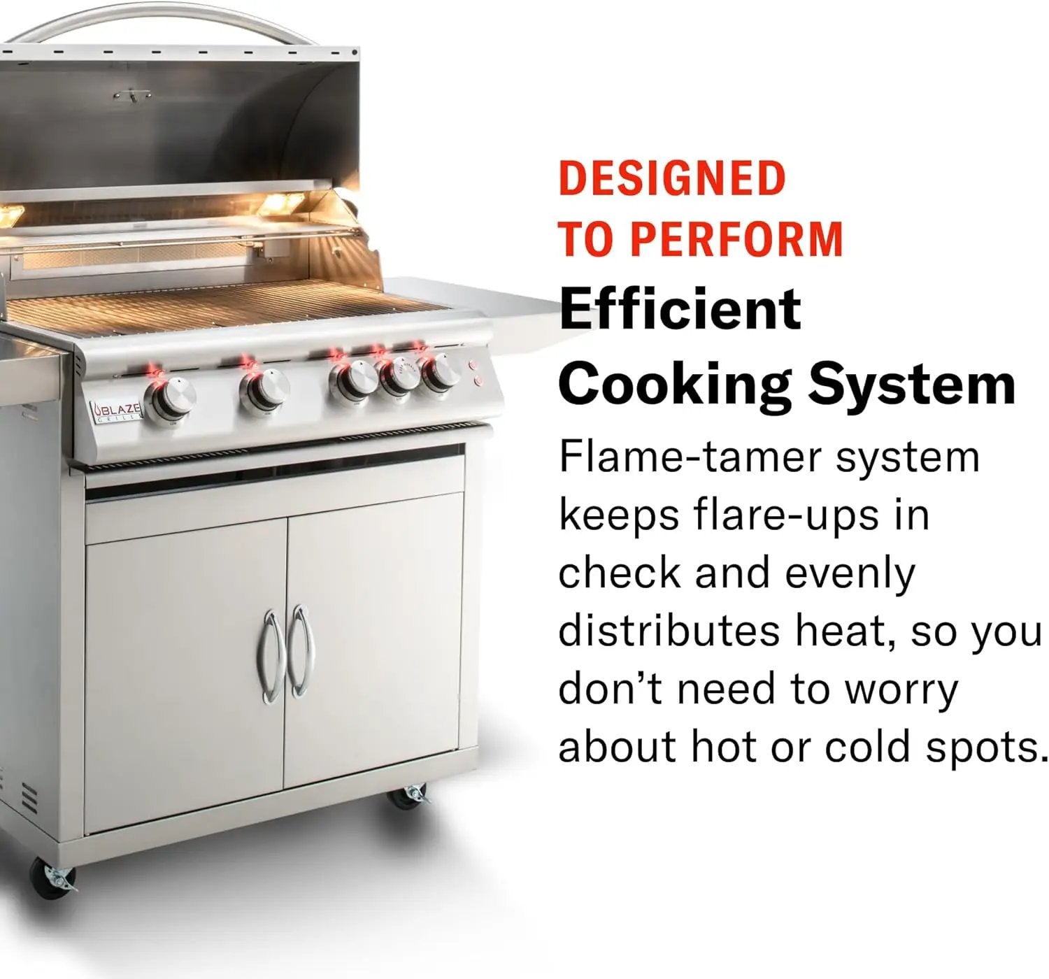 Blaze Outdoor Grill | 32-inch Stainless Steel Natural Gas BBQ Grill | 4 Burner Barbecue | Premium Outdoor Kitchen Grilling | Rear Infrared Burner & Grill Lights | BLZ-4LTE2-NG by GreenHaven Gardens
