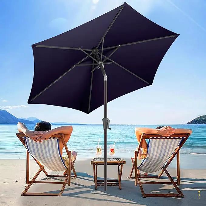 7.5ft Outdoor Patio Umbrella - Table Umbrella Waterprool UV Protection, Sombrillas de Patio with Push Button Tilt&Crank, Sun Umbrella for Pool, Porch, Garden, Deck, Backyard(Dark Blue) by GreenHaven Gardens