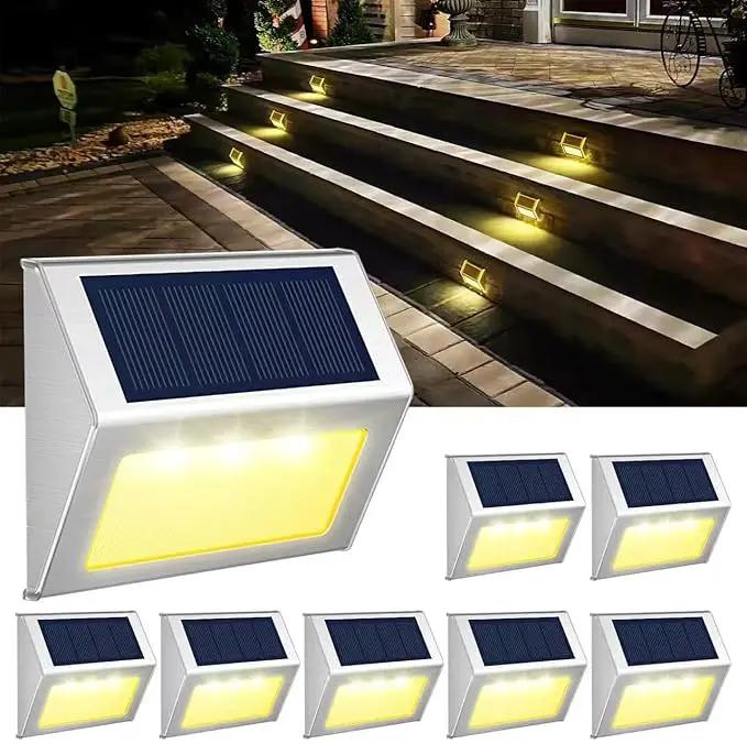 JSOT Solar Lights Outdoor for Deck,Waterproof Solar Powered Steps Light Outdoor Wireless LED Lamp Fence Lighting Walkway Patio Stair Garden Path Rail Backyard Fences Post 8 Pack Warm White by GreenHaven Gardens