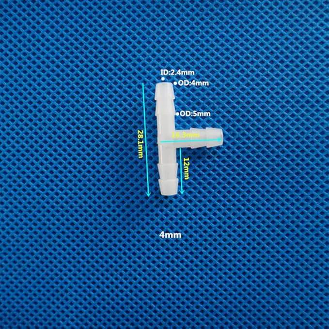 Unifizz T - Piece Hose Equal Paths Tube Accessories,4mm Equal Paths Plastic Hose Tube Connector For Cooling Watering Irrigation, Transparent, 10Pcs by GreenHaven Gardens