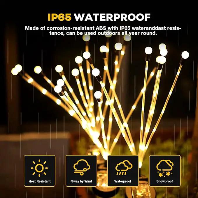 Solar Garden Lights, Upgraded Solar Lights Outdoor Waterproof, 4-Pack Solar Swaying Light-Sway by Wind, 32 LED Firefly Lights Solar Outdoor for Yard Patio Pathway Decoration (Warm White) by GreenHaven Gardens