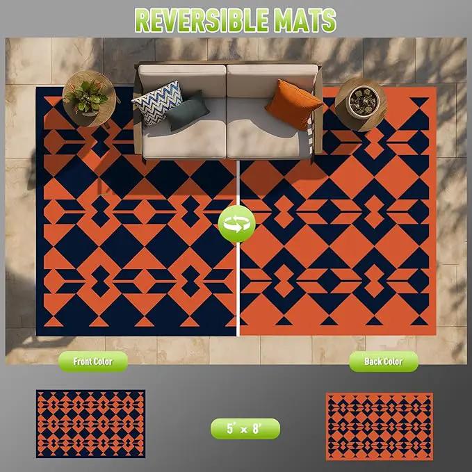 WILDROOTS 5x8 Feet Diamond Mask Plastic Outdoor Rug, Stain Resistant Waterproof Reversible Outdoor Patio Rug, Fade Resistant Camping Rug by GreenHaven Gardens