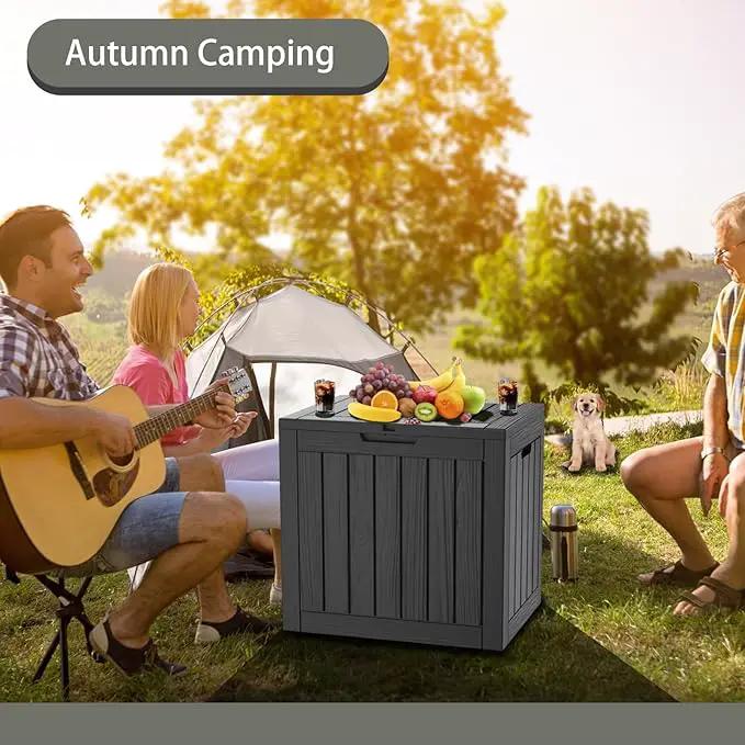 35 Gallon Outdoor Storage Box Waterproof Lockable Resin Deck Box Large, Patio Storage Bin for Pool Accessories Cushion Furniture, Garden Tools, UV-Resistant Outside Delivery Black by GreenHaven Gardens